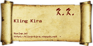 Kling Kira névjegykártya